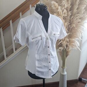White Button-Up Women's Top